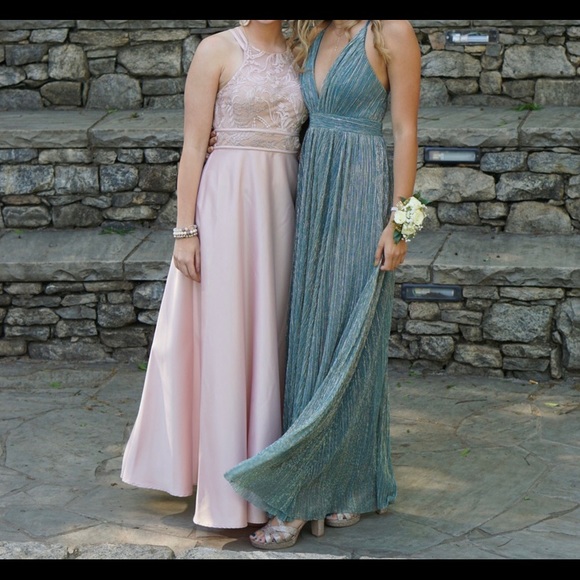 Emerald & Gold Prom Dress SIZE SM - Picture 1 of 3
